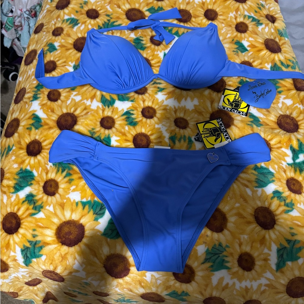 Body Glove Blue Bikini Molded Cup High-Cut Swimwear